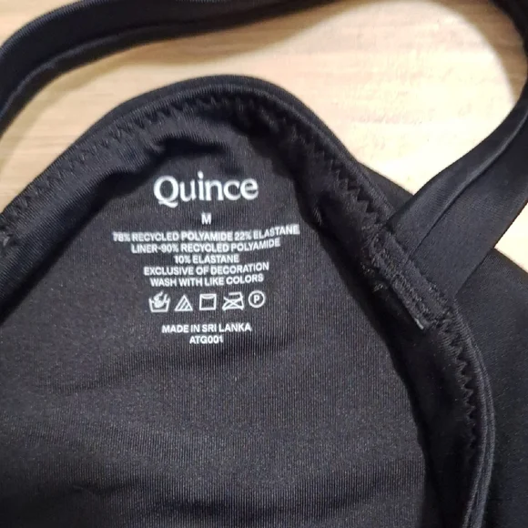 Quince Italian One Shoulder One-Piece Swimsuit Black M NWT - Picture 4 of 5